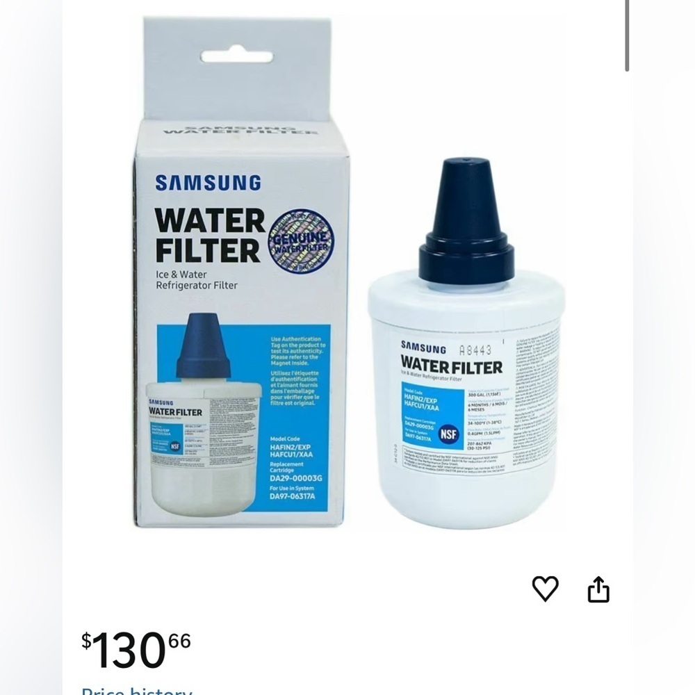 Samsung Blue and White Refrigerator Water Filter